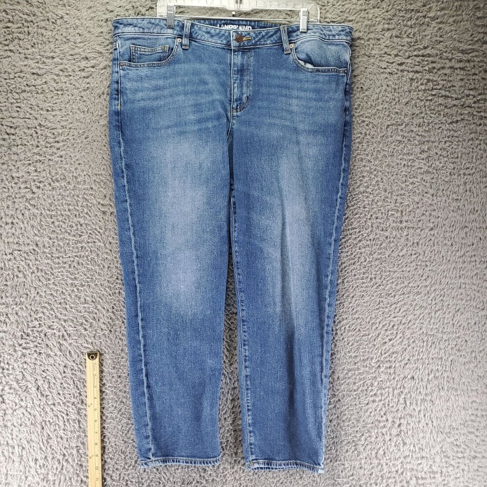 Lands End Jeans Women’s Size 18 Blue Straight-Leg Classic Fit Stretch Denim